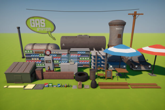 Stylized Low Poly FPS Map 2 - Gas Station - Image 10