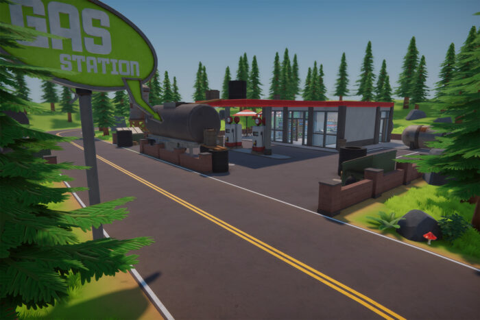 Stylized Low Poly FPS Map 2 - Gas Station - Image 3