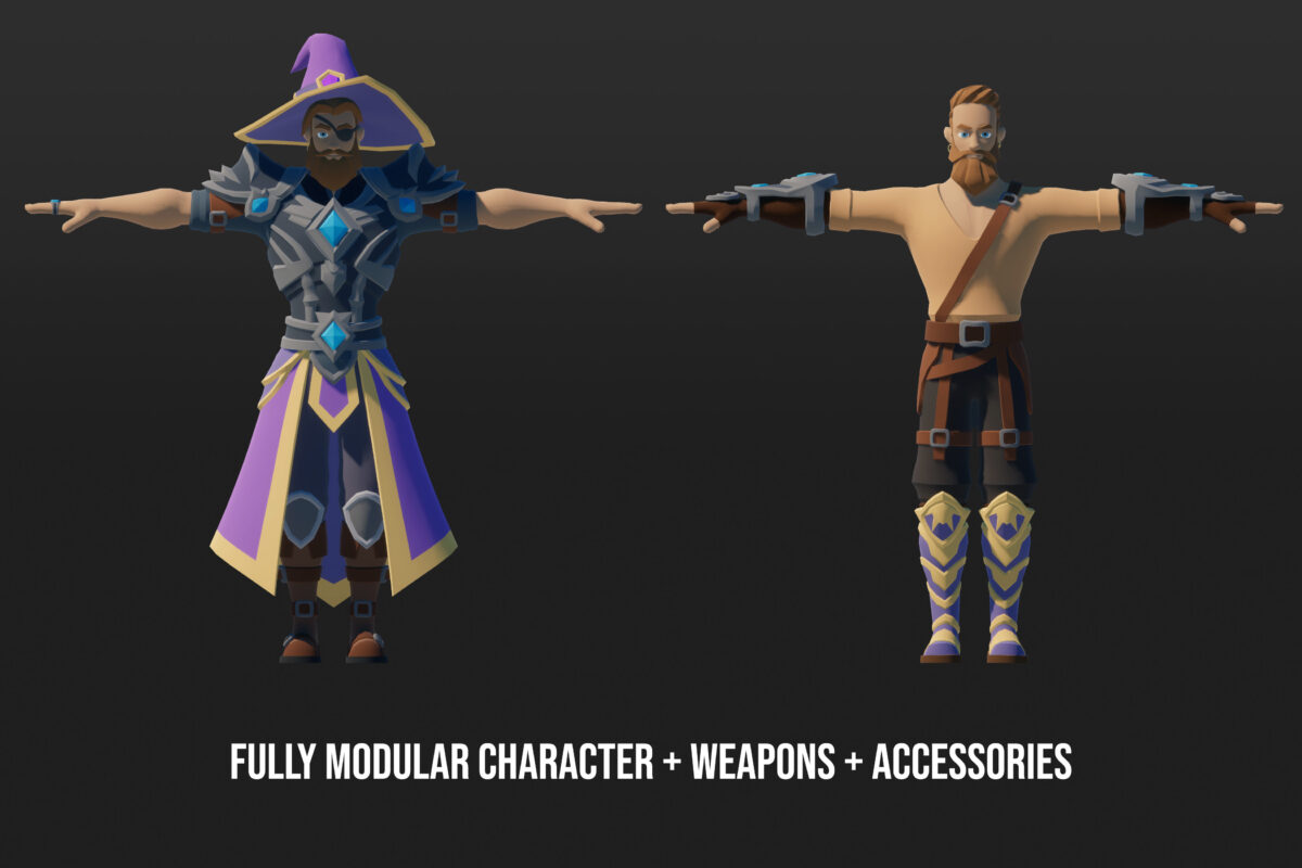 Low Poly Modular Fantasy Characters for Unity