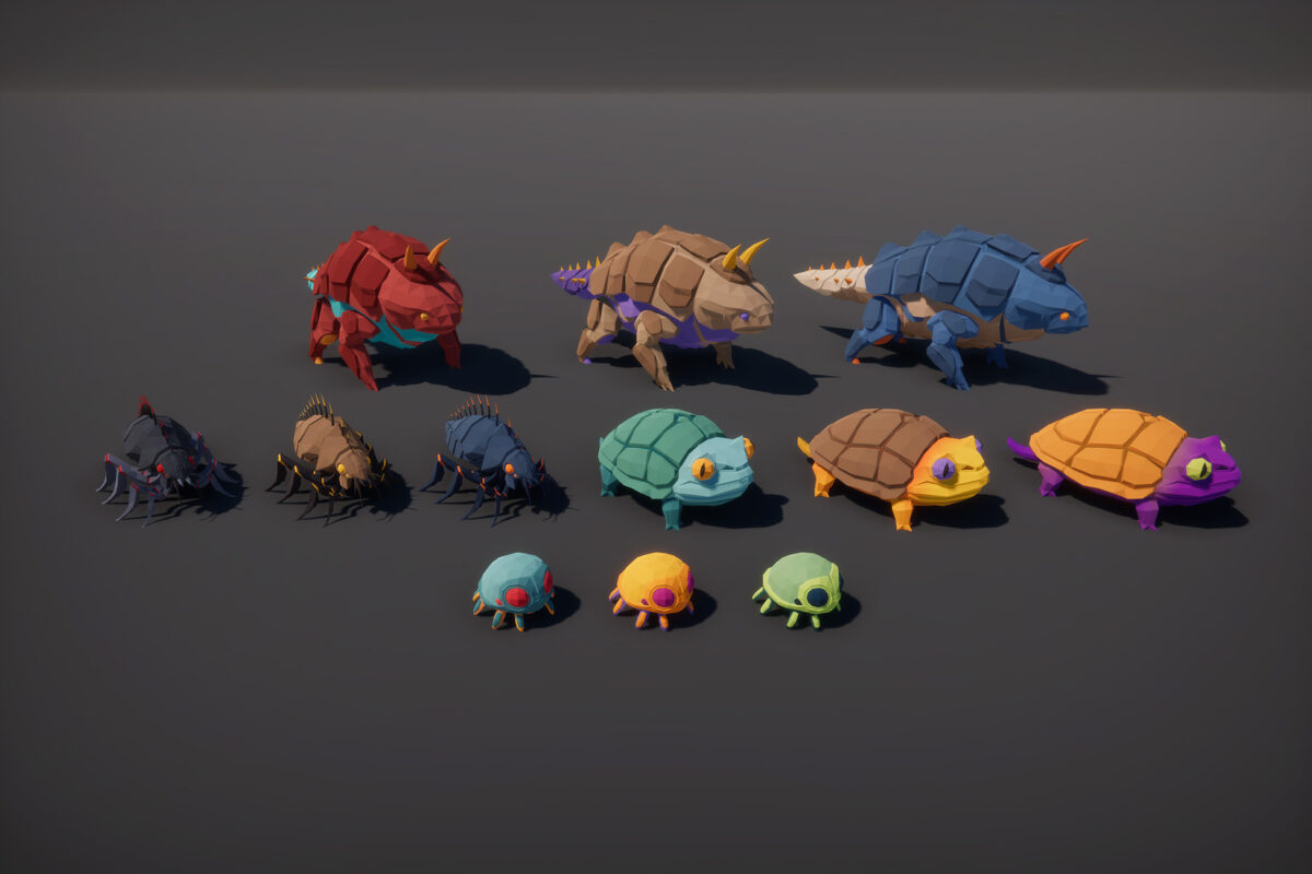 exotic creatures on sci fi planet