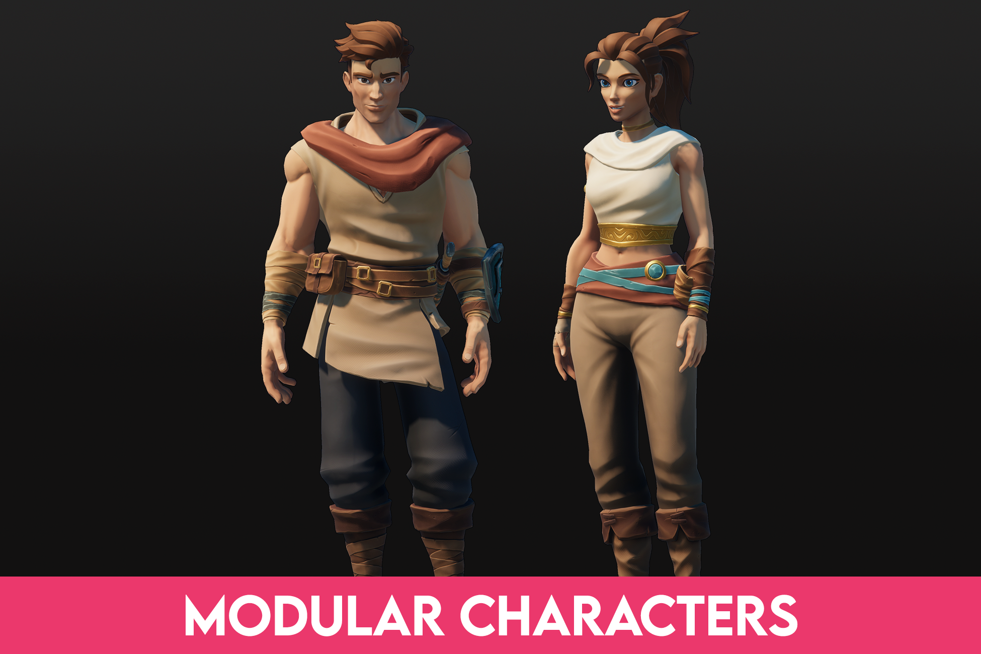 Modular Character Customization Menu Stylized Medieval Modular Characters for Unity & Unreal Engine