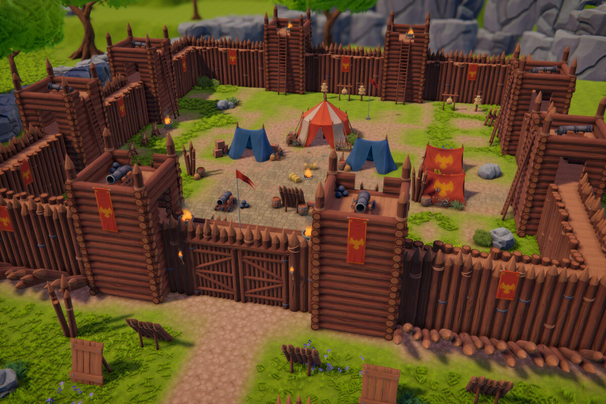 wooden medieval fort assets for games