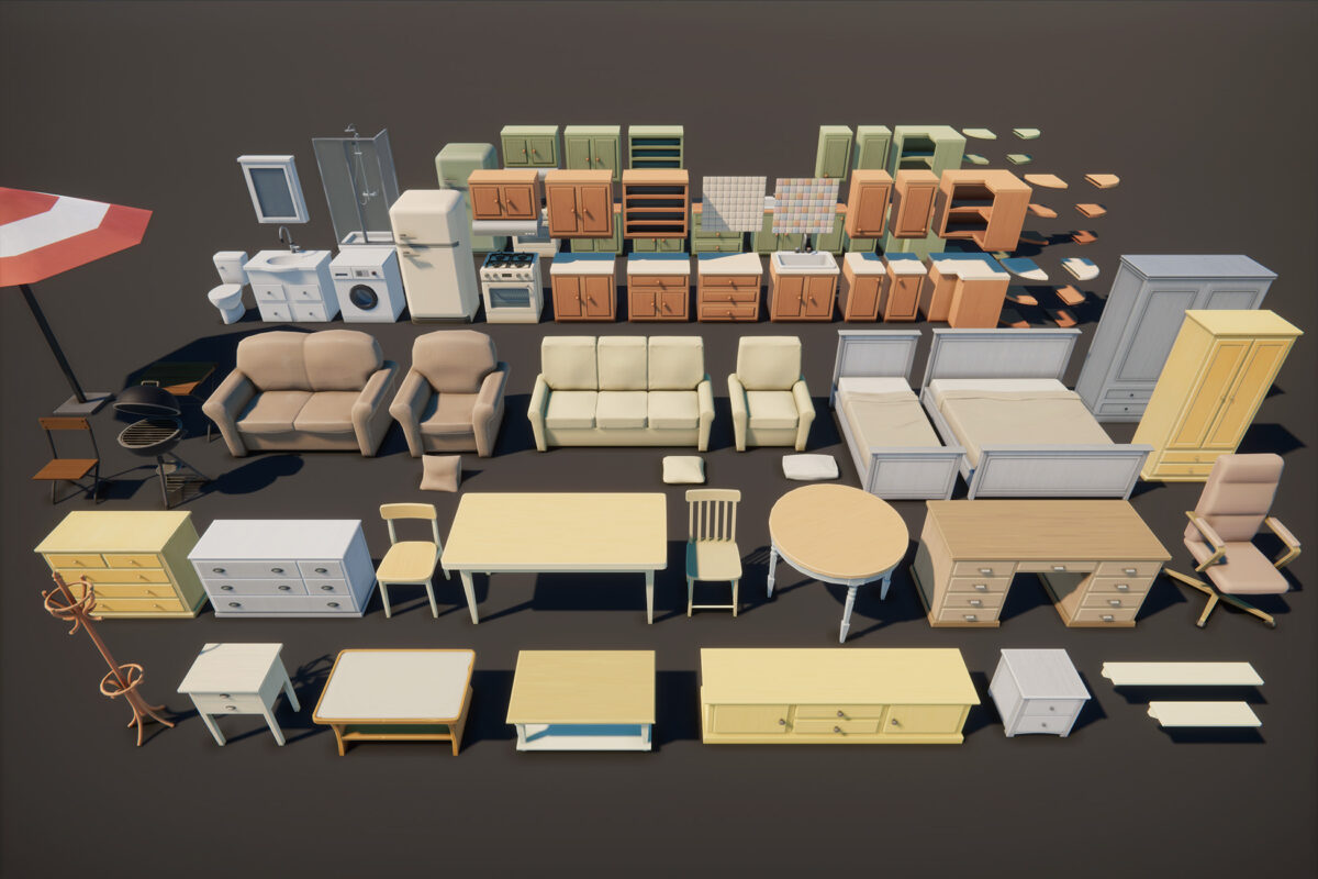 cartoon house pack for mobile games