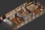 isometric apartment wall designs low poly