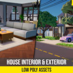 Low Poly Cartoon Houses Interior and Exterior Pack for Unity