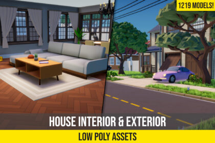 Low Poly Cartoon Houses Interior and Exterior Pack for Unity