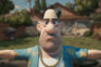 Stylized male character wearing a gold chain necklace