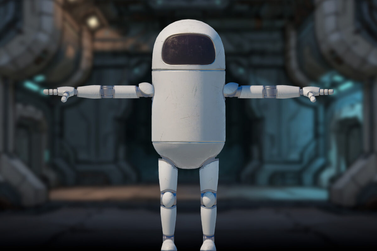 stylized robot character design 3d